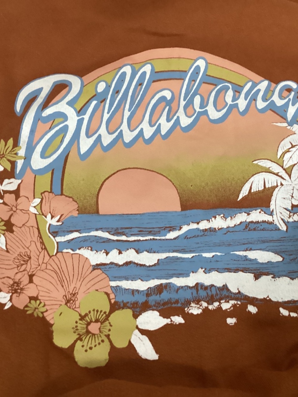 Billabong Women’s Lazy Daze Cropped Hoodie Burnt Orange Rust Small  NWT Surf - Picture 12 of 13